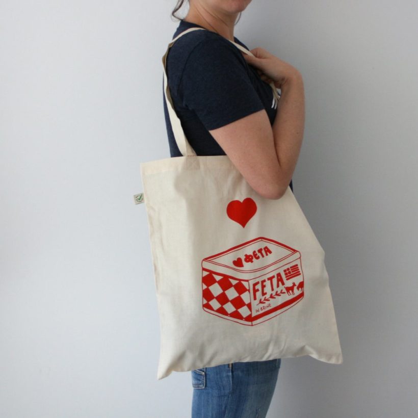 Tote bag Love Feta - Trela Tinos