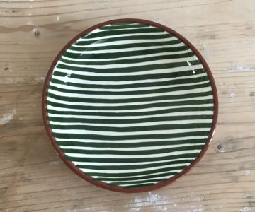 Stripe Bowl Dark Green - Trela Tinos